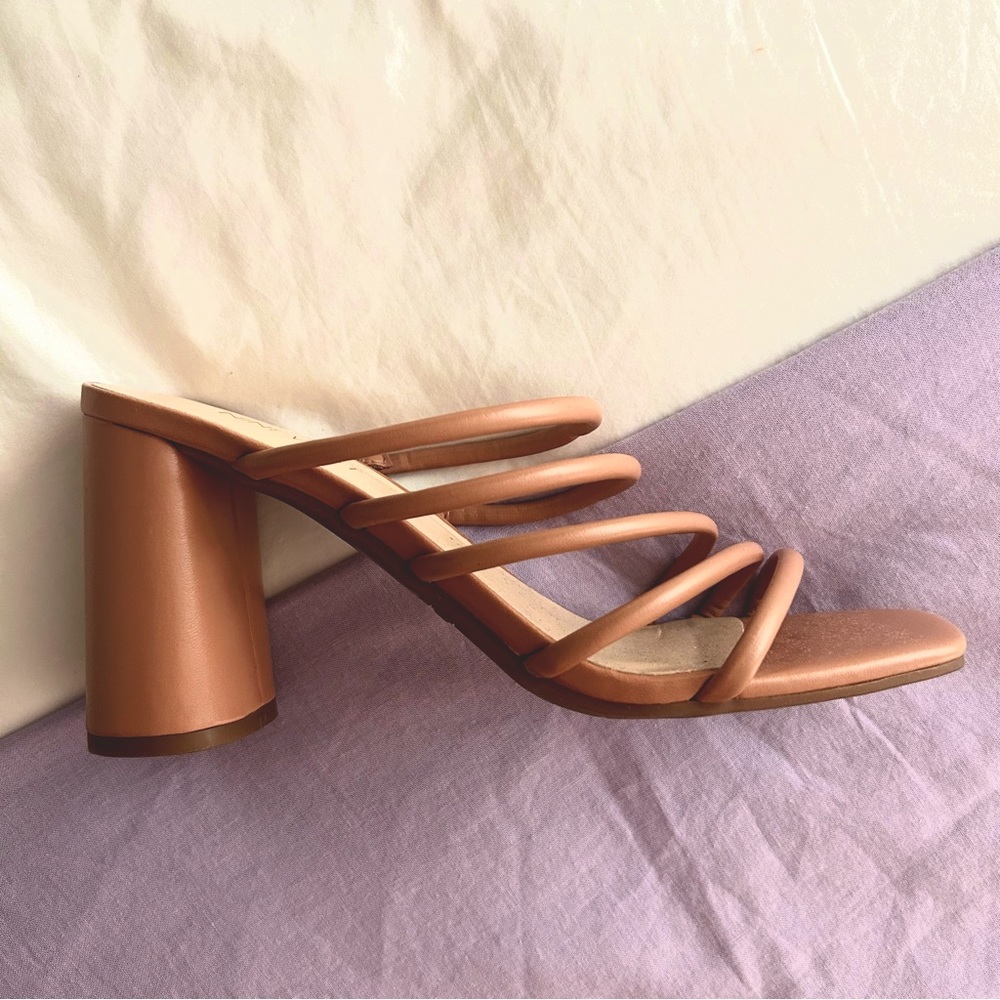 Nine West nude strappy block heel sandals
